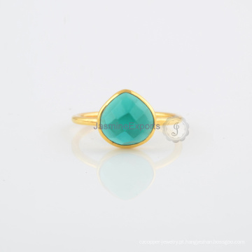 Teal Quartz Gemstone Beautiful Silver Ring para fornecedor de jóias por atacado